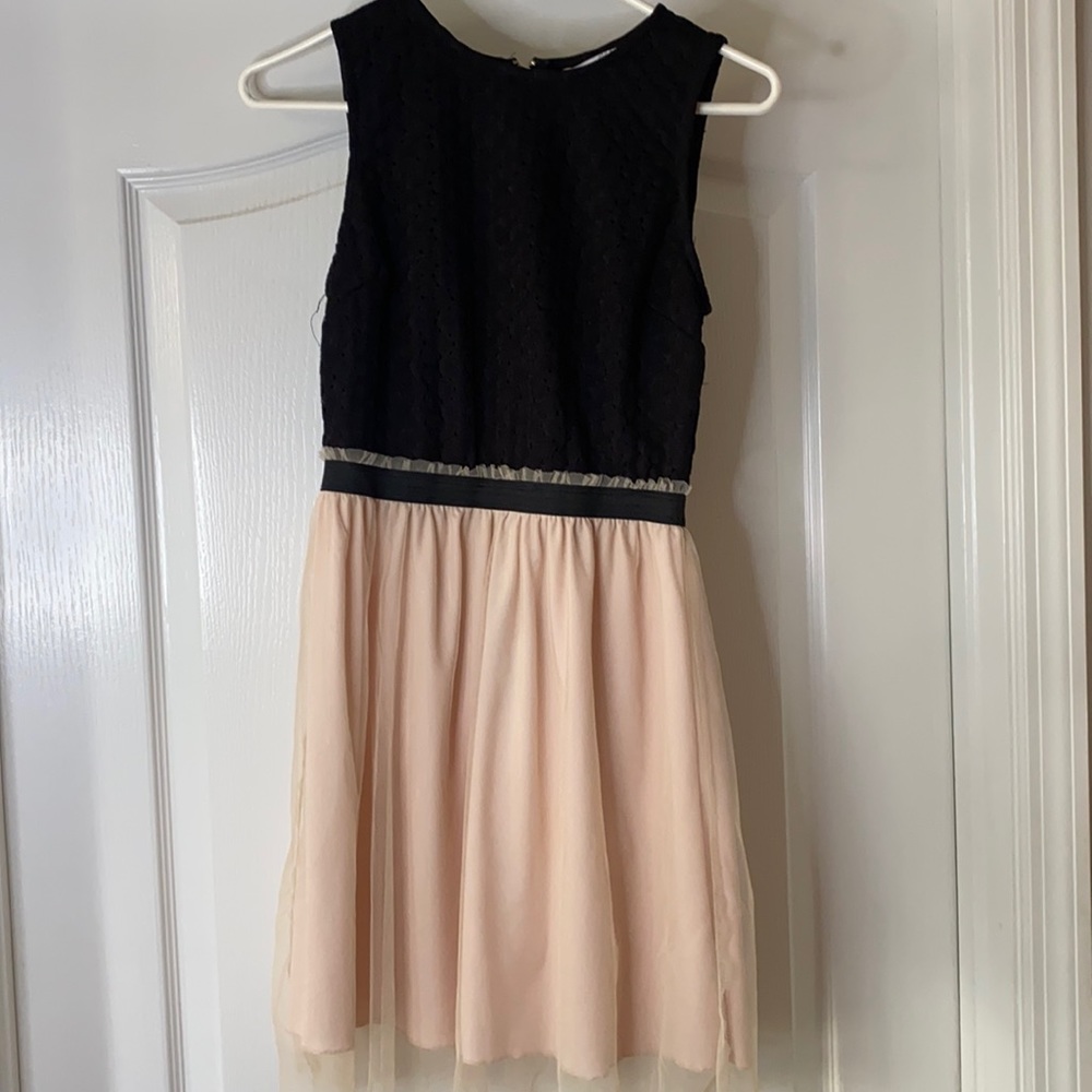 Black and Blush Tulle Dress
